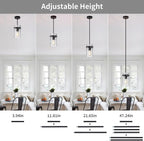 Farmhouse Hammered Hand-Blown Glass Pendant Light, Black Pendant Lights Kitchen Island, Modern Pendant Light Fixtures Island Lights for Kitchen Dining Room Light for Farmhouse Pendant Lighting 1 Pack