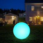 infray 12-Inch LED Ball Light, Solar Rechargeable Globe Light Color Changing Solar Globe Lamp IP67 Waterproof Outdoor Garden RGB Orb Light for Patio Pool Yard Bar Party Decorative Lighting