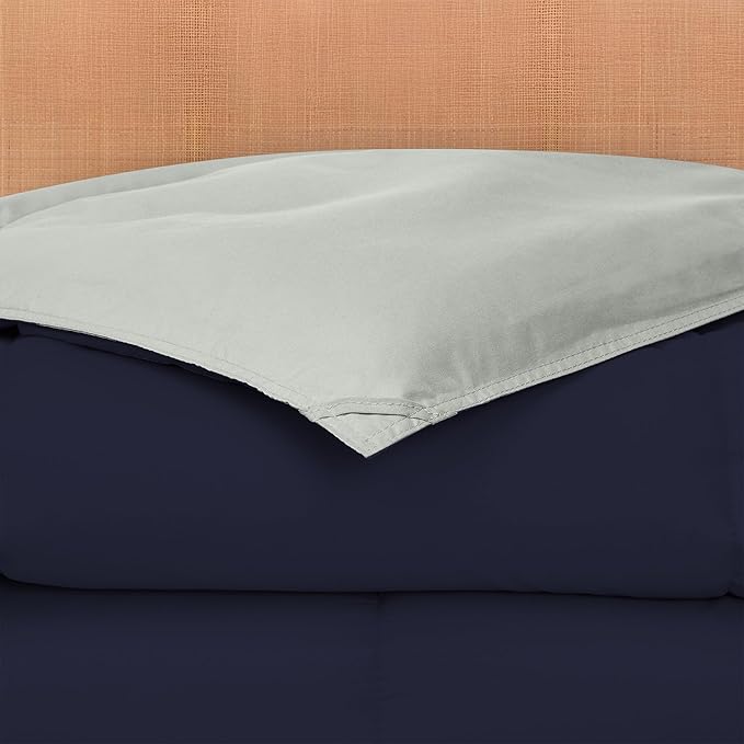 Modern Threads Down Alternative Reversible Comforter Navy/Silver King
