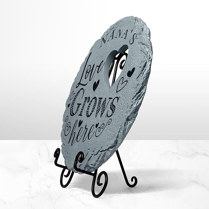 Let's Make Memories Personalized Garden Stone - Resin - Custom Garden Décor - Heart Stepping Stone - for Dad - for Father's Day