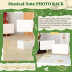24 Pcs Gold Musical Note Photo Holders Table Number Photo Clips Holder Music Note Decoration Name Place Card Stand for Centerpieces Wedding Reception, Party, Birthday