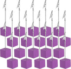 PATIKIL Place Card Holder, 20Pcs Memo Clip Holder Stand with Alligator Clasp Table Number Holders Wooden Base for Pictures Note Card Paper, Purple