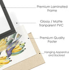 Cottagecore Decor Framed Wall Art Set, Set of 10 Aesthetic Framed Prints for Cottage Core Home Decor, Black Framed Vintage Fruits and Vegetables Pictures