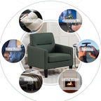 Accent Chair, Mid Century Modern Living Room Chairs Comfy Reading Chair with Upholstered Cushion Relax Armchair for Bedroom Apartment,Office,Green