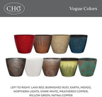 Classic Home and Garden Vogue Planter Pots w/Pottery Quality Finish - Modern Indoor & Outdoor Flower Pots - UV-Resistant Porch Planters - Decorative Pot for Flowers & Herbs (8” Burnished Rust)