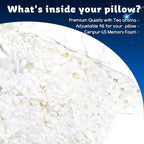 Cooling Side Sleeper Pillow for Neck and Shoulder Pain, Luxury Shredded Memory Foam Curved Bed Pillows for Sleeping Set of 1- Adjustable King Size- Washable Cover Original White