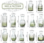 Bud Vases Set of 12,Glass Bud Vases in Bulk,Small Flower Vases for Centerpieces,Mini Vintage Vase for Wedding, Home Table Decor,Christmas,Party Decoration,Green