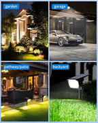 3 Colors Solar Lights Outdoor Waterproof IP65 Outdoor Spot Lights for Yard 52 LEDs 600LM Solar Powered Landscape Spotlights Solar Security Wall Lights for Garden Pathway Outside- 10 Pack