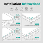 WVM Wrap Around Ruffled Dust Ruffle Bed Skirt with 15" Long Drop for Queen Bed, Feature White Adjustable Buckles, Easy to Install, Wrinkle-Resistant, Fade-Resistant, Soft, Stylish, Machine Washable