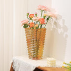 MCMCNCUIU Crystal Glass Vase, Large Crystal Vases for Flowers, Large Flower Vase,Amber Modern Vases for Living Room, Bedroom, Kitchen, Dining Table, Mantle, Wedding, 11 Inches