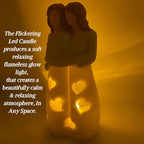 Sisters for Mom | Candle Holder Statue with Flickering LED Candle | Mothers Day, Friendship Bday, Bestie, BFF Christmas Unique Present for Her