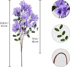 IPOPU 4Pcs Dark Purple Artificial Delphiniums, 24.8 Inch Long Stem Artificial Jacaranda Flowers for Tall Vases, Fake Delphiniums for Artificial Flower Arrangements, Home Party Decorations