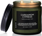 M&SENSE Spice Cardamom Cypress Large Soy Candles for Home Scented 2 Wick Large Soy Natural Candles 11.6oz 70 Hours Long Lasting Slow Burning, Christmas Holiday Woody Scented Winter Gifts