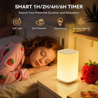 Auxmir Nursery Night Light for Baby, Portable Night Lamp with LED Stepless Dimming & 256 RGB Colors for Kids Adult, Breastfeeding, Sleep Aid, 4000mAh Rechargeable Bedside Table Lamp with Timer, White