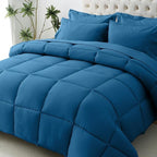 JOLLYVOGUE California King Comforter Set, Ultra-Soft Bed in a Bag Cal King Size 7 Pieces, Oeko-TEX Certified Bedding Set with Down Alternative Comforter, Sheets, Pillowcases & Shams, Teal