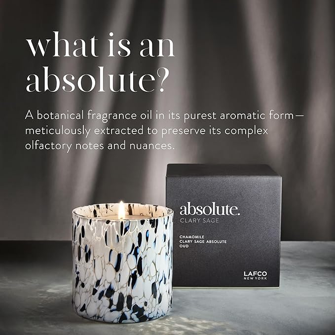 LAFCO New York Signature Candle, Clary Sage - 15.5 oz - 90-Hour Burn Time - Reusable, Hand Blown Glass Vessel - Made in The USA