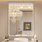 WEER White Bathroom Mirror 20X30 Inch, Rounded Rectangle White Metal Frame Mirror, Matte White Bathroom Vanity Mirror with Tempered Glass, Anti-Rust, Hangs Horizontally or Vertically