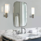 ANDY STAR Chrome Bathroom Mirror, 24x40 Inch Polished Chrome Oval Mirror for Bathroom with Stainless Steel Metal Frame, Oblong Mirror for Bathroom, Living Room, Entryway