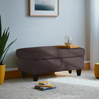 Ottoman Rectangular Storage Ottoman Bench, Flannel Footrest Stool Footstool with Lid for Living Room, Bedroom, Entryway, Dark Coffee, 28.5"x19"x17.5"