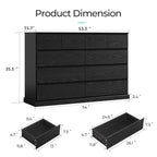LINSY HOME 10 Drawer Dresser for Bedroom, 53" Wide Chest of Deep Drawers, Modern Farmhouse Wood Dressers with Storage, Large Drawer Organizer for Bedroom, Living Room, Handless Design, Black