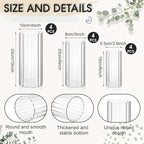 12 Pcs Glass Cylinder Vases for Centerpieces Clear Ribbed Tall Bud Vase for Flower Wedding Decoration Floating Candle and Indoor Home Decor, Housewarming Gift (6/8/10 Inch)