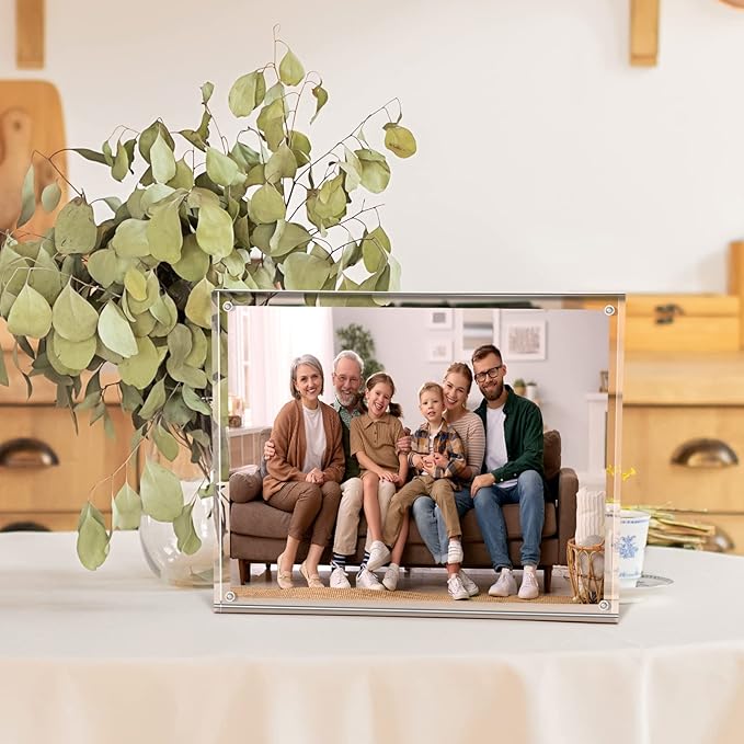 SYNTRIFIC Acrylic Frames 8x10,5 Pack 10+10mm Thickness Frame Acrylic,Freestanding Double Sided Magnetic Frame Lucite Frame Transparent Gift for Desktop Display
