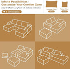 108" Sectional Couches for Living Room Modern Modular Sofa with L-Shape Couchs Upholstered Boneless Couch Deep Seat Sectional Couch with Chaise (Black, Left Facing Chaise+2Seaters+1Ottoman)