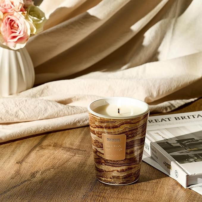 M&SENSE EspressHotFudge Scented Candles for Home, Lead-Free Wick Highly Scented Jar Candles, 14.1 Oz 80 Hours Lasting Burning Candles Gifts for Women, Relaxing Aromatherapy Candle for Stress Relief