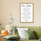 FZMHASLWW Our Father Prayer Wall Decor 16" x 11" Bible Verse Scripture Inspirational Quotes Sign Christian Wood Framed Wall Hanging Art (Wood)