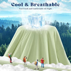 Cooling Comforter Queen Size, Double-Sided Cooling Blanket for Hot Sleepers & Night Sweats, Arc-Chill Q-Max > 0.4 Breathable Ice Blanket, Lightweight Cold Comforter (80''x90'', Light Green)