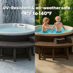 XtremepowerUS SPA Bench Set with Storage & Roller Shades – 2 Medium & 2 Tall Benches, Brown, 400 lbs Capacity, Outdoor Use