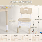 Kids Table and 2 Chairs Set, Height Adjustable (17.7"-26.1") Toddler Table and Chair Set, Multi-Activity Table with Graffiti Desktop, Children’s Table and Chairs for Classroom, Home & Daycare