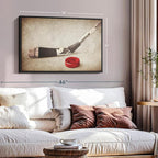 Elephant Stock Vintage Ice Hockey Wall Art - Horizontal Framed Canvas - 1-Piece Hallway Wall Decor - Photography Sports Canvas Print - Brown and Beige Decor for Wall - 31" X 21"