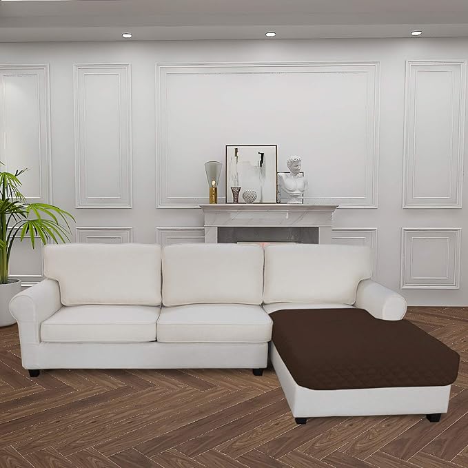Easy-Going Sectional Couch Covers for Dogs L Shape Sofa Cover Reversible Sofa Slipcover Chaise Lounge Cover Furniture Protector Cover for Pets Dog Cat (42 x 52 inches, Coffee/Coffee)