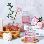 Pink Glass Bud Vases Set of 12, Mini Flower Vase for Centerpieces, Small Vases in Bulk for Wedding Decorations, Vintage Vase for Table, Home Décor