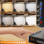 Desk Lamp,Desk Lamps for Home Office,COZOO LED Desk Lamp with 2 USB Charging Ports,2 Pen Holders,1 Outlet,3 Color 3 Brightness Levels,Touch/Memory/Timer,LED Desk Light Small Desk Lamp Kids Study Lamp