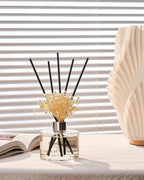 M&SENSE Reed Diffuser Set with 7 Sticks | 7.0oz Fresh Linen & Lemon Scent, Home Fragrance Flame Free Diffuser for Housewarming Gifts, Long Lasting Room Fresheners Shelf Décor with Flower