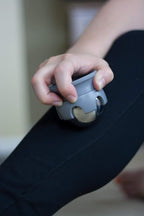 Cestari Stainless Steel Ice Hot Cold Roller for Pain Relief, Foot Massage Ball with Silicone Holder, HSA Muscle Roller, Gray