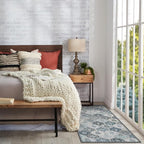 Lahome Moroccan Trellis Kitchen Runner Rug, 2x5 Washable Runners for Hallways Non Slip, Rubber Backing Ultra-Thin Vintage Carpet for Entryway Bedroom Bathroom, Blue