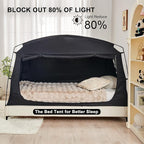 Privacy Blackout Sleep Bed Tent for Adults Kids Portable Bed Canopy Lightweight Breathable Mesh Windows Tents
