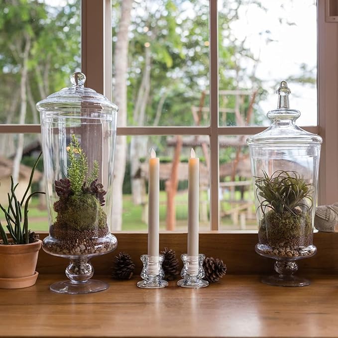 Candlestick Holders Bulk - 12PCS Taper Candle Holders for Table Centerpiece - Thick Glass Candle Holders for Wedding, Party and Festival Decoration