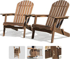 IDZO Outdoor Adirondack Chair Set of 2, Pre-Assembled Backrest, Patio Furniture Set, Outdoor Furniture for Garden, Porch, Deck, Firepit