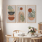IARTTOP Large Boho Wood Wall Art Framed 16x32 Inch Mid century Modern Wooden Wall Decor Abstract Bohemian Minimalist Art Decor for Bedroom Living Room Office Set of 3