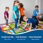 Booooom Jackson Seating Classroom Rug for Kids Room Seating Décor, 7'54''x13'12'' Vibrant Geometric Patterns Large Preschool Carpet Seating Rug for Teaching and Playroom, Non-Slip Rubber Backing
