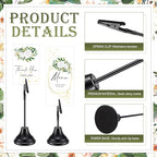 20 Pcs Table Number Holders 4/6/8/10 Inch Metal Place Card Holders with Alligator Clip Heavy Base Wedding Table Number Stand Picture Photo Clip for Banquet Party Birthday Restaurant(Black)