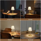 3000mah Battery Powered Lamp for Home,Small Cordless Lamps Rechargeable,3 Color Temperature 5W LED Touch Lamp Battery Operated Table Lights,Wireless Lamps for Tables,Kitchen,Living Room (Gold,H11”)