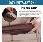 H.VERSAILTEX Velvet Stretch Individual Couch Cushion Cover Plush Cushion Slipcover for Loveseat Sofa Cushion Furniture Protector Seat Cushion Sofa Cover (1 Piece Sofa Cushion Cover, Brown)