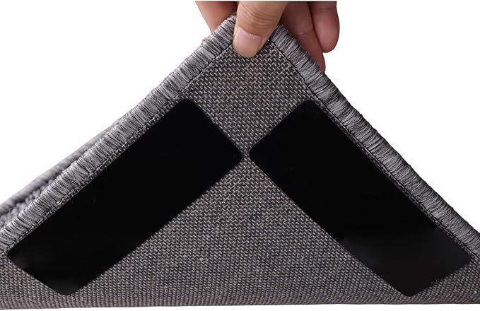 16-Pack Gripper for Rug for Hardwood Floors and Tiles: Double-Sided Reusable Rug Carpet Tape. Anti-Slip Tape Grips Area Rugs, Non-Slip Rug Pads Prevent Sliding, Curling, and Bunching