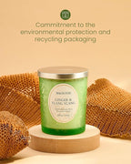 M&SENSE Ginger Ylang Ylang Scented Candle, Cracking Wooden Wick Soy Wax, 18oz 100 Hours Long Lasting Clean Burn, Large Jar Candles for Home Decor, Non-Toxic Relaxing Aromatherapy Gifts for Women