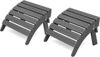 KINGYES Folding Adirondack Ottoman Set of 2 for Adirondack Chair, Grey